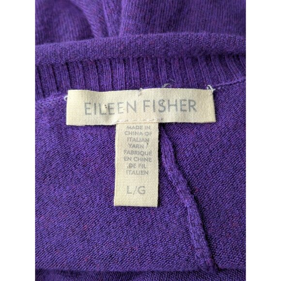 Eileen Fisher Tunic Sweater Top Women Size L Asymmetric Minimalist Capsule Cozy - Picture 8 of 9